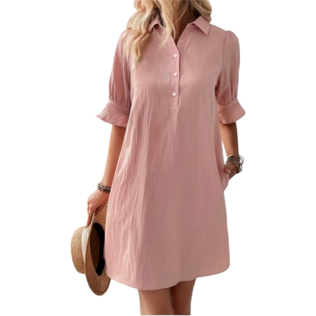 Cameron | Elegant Ruffle Dress Pink