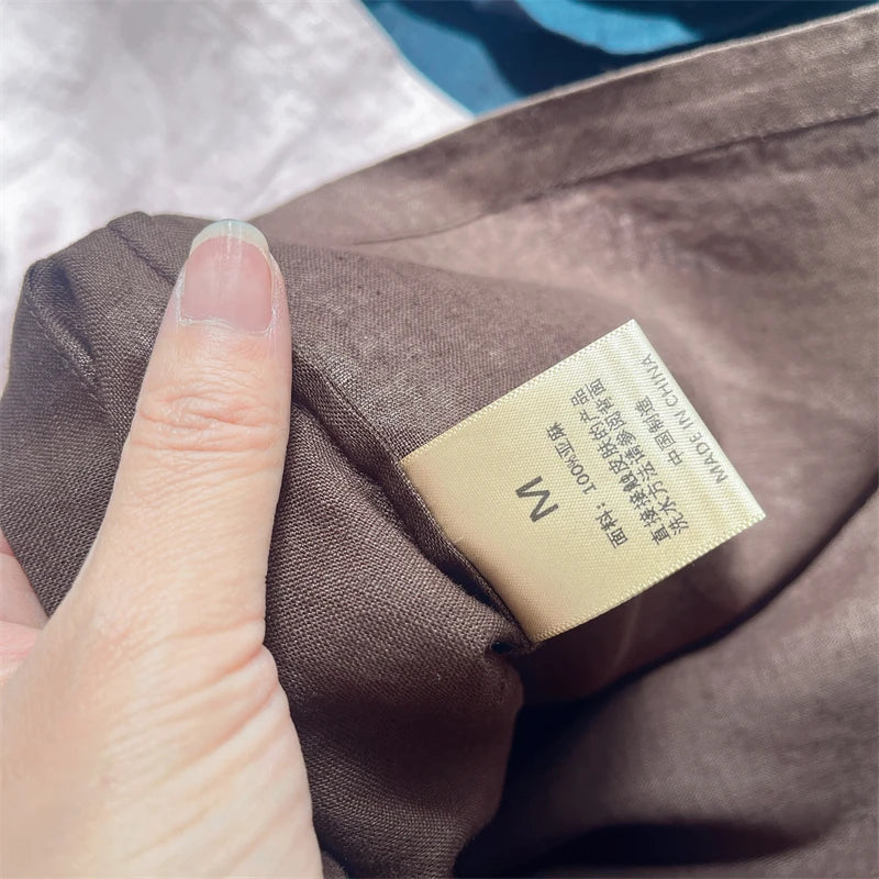 Short Sleeve Linen Shift Mini Dress Summer 6