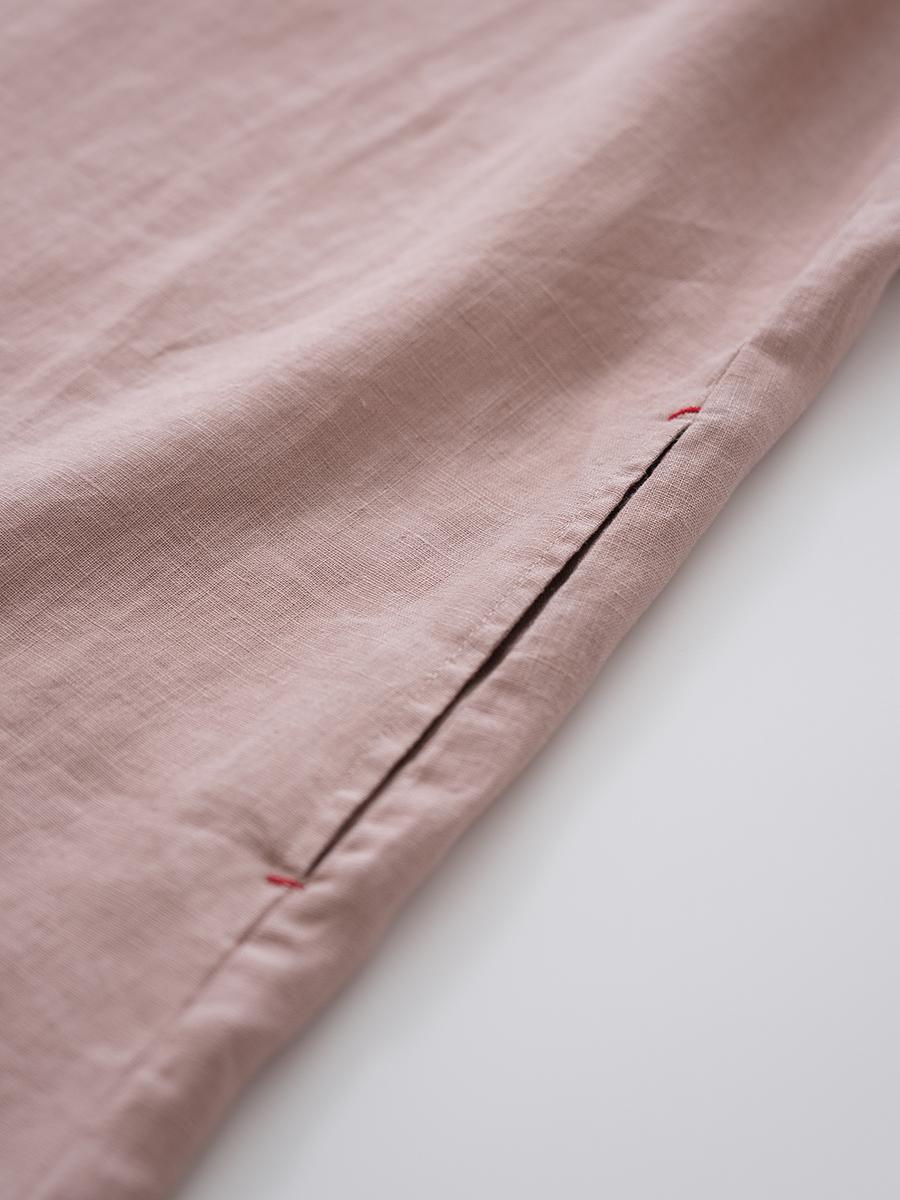 Round Neck Sleeveless A-Line Linen Midi Dress Summer 19