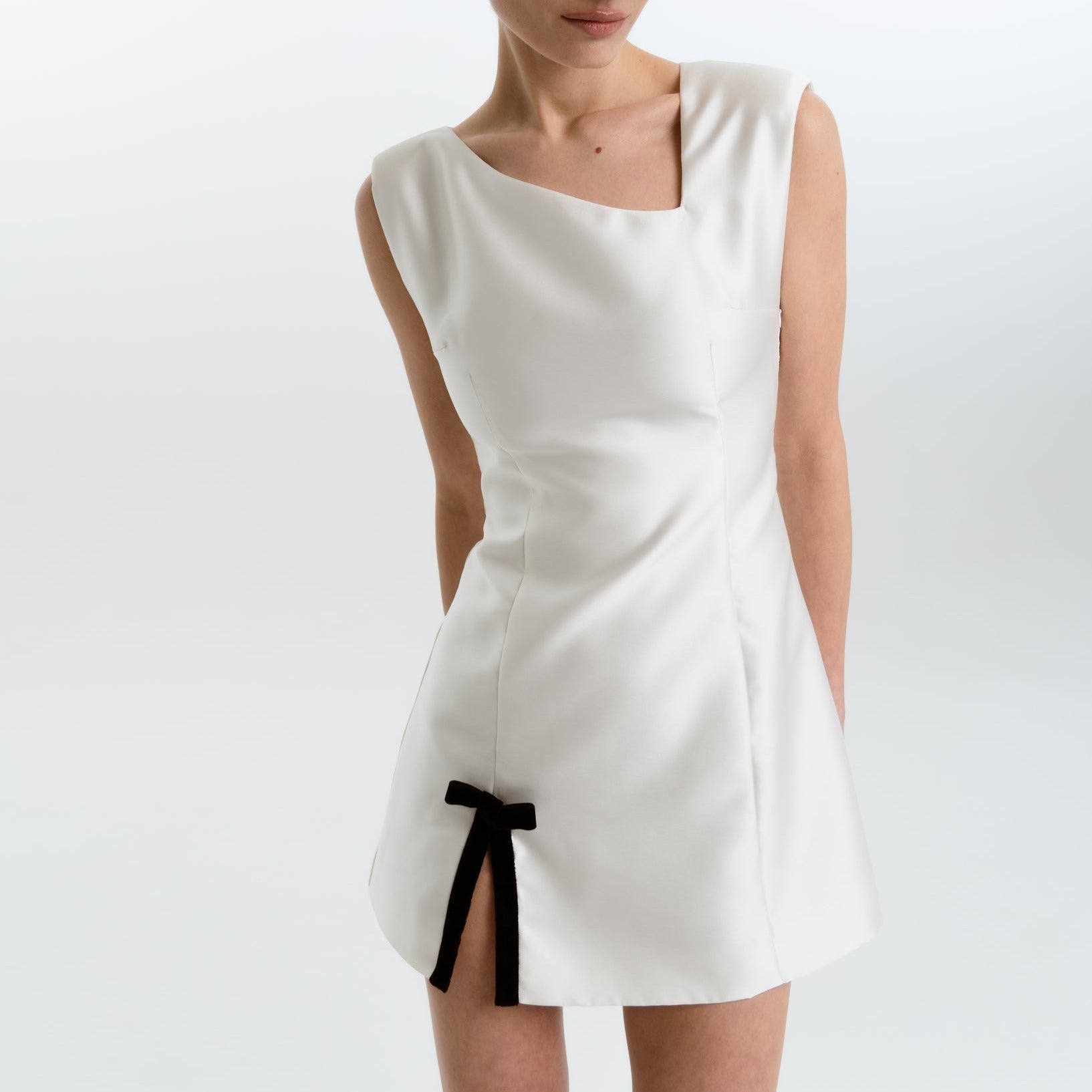 Silken Satin Mini Dress - View 10