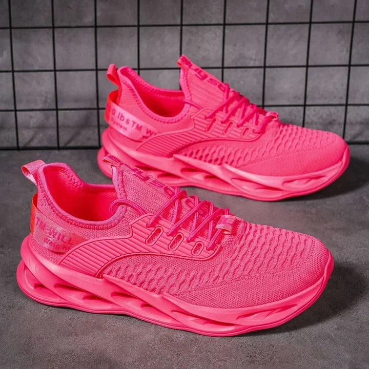 Lace Up Chunky Blade Sole Running Sneakers