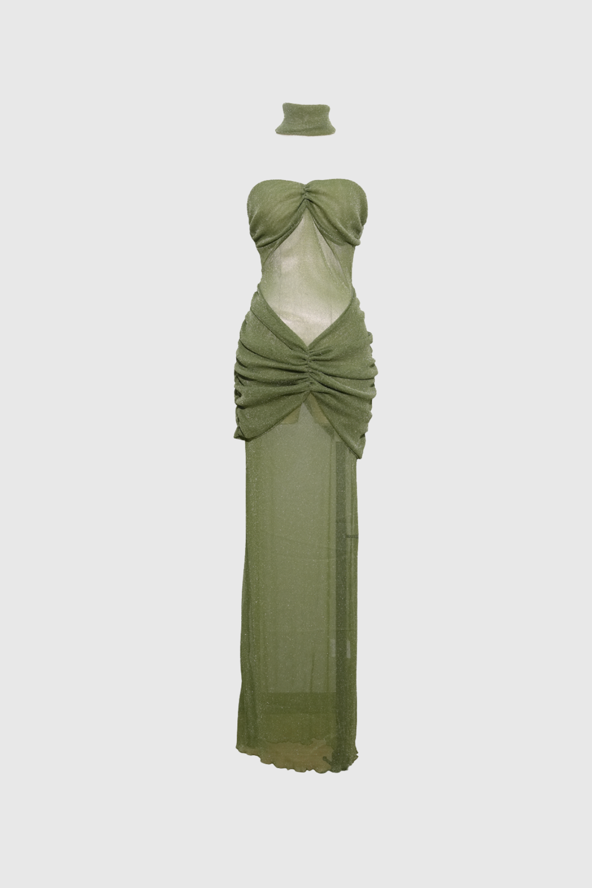 Daedalus Strapless Sequin Maxi Dress In Green 6