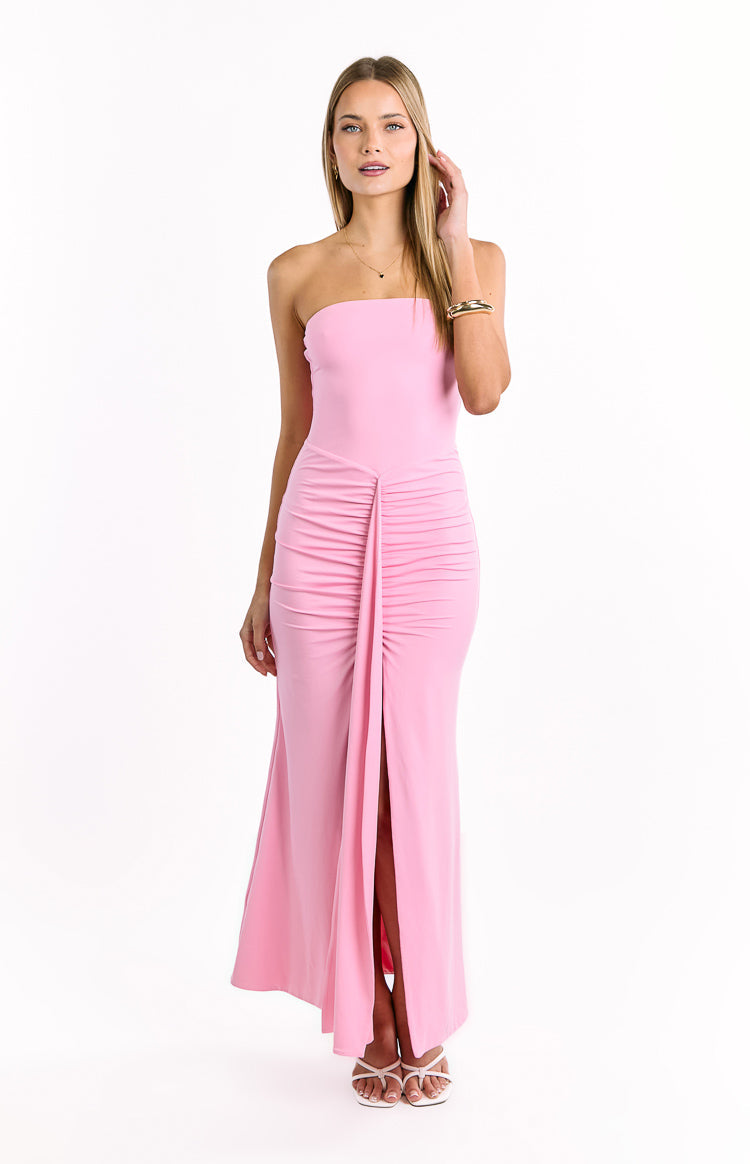 Danielle Pink Strapless Maxi Dress