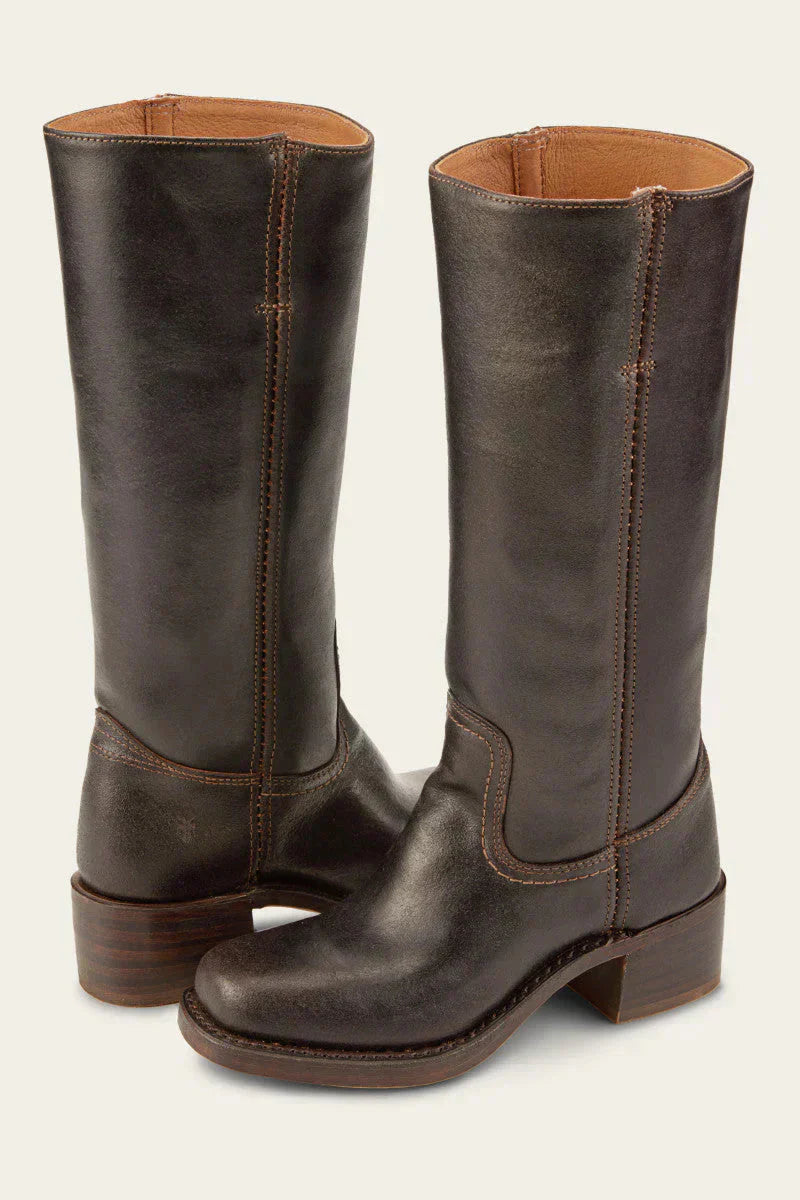 Round Toe Block Heel Knee High Boots