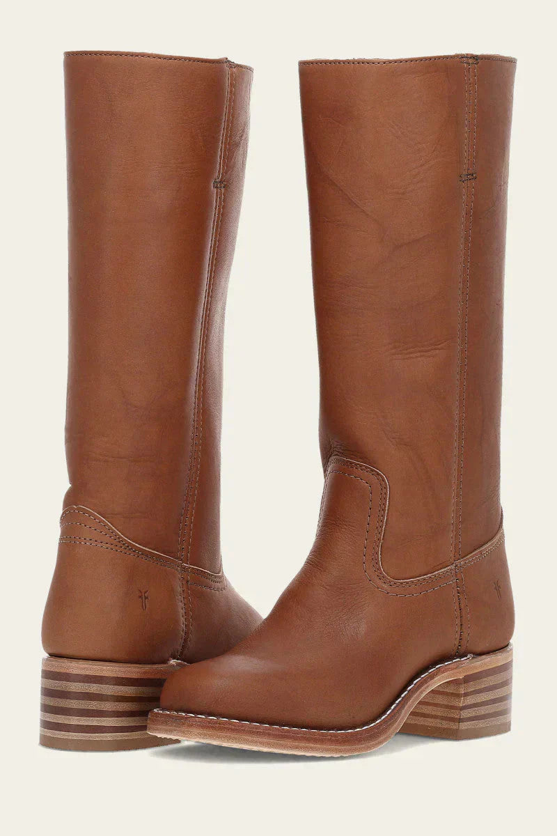 Round Toe Block Heel Knee High Boots