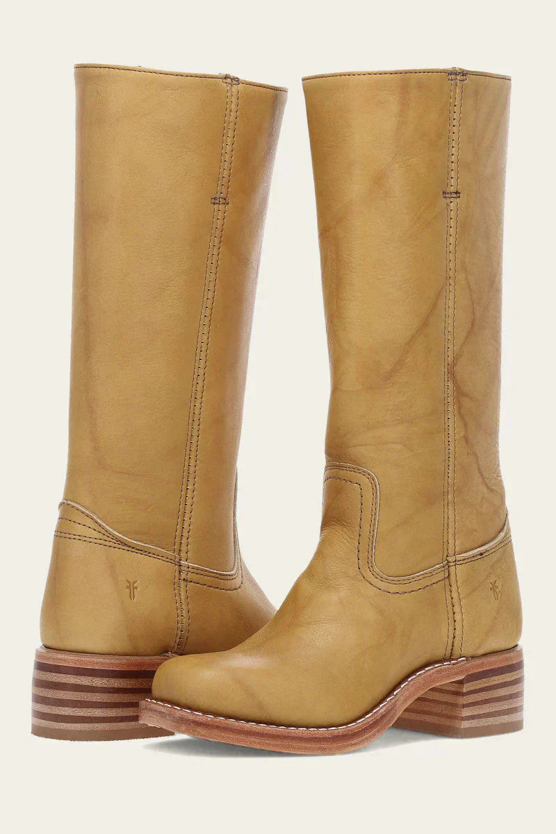Round Toe Block Heel Knee High Boots