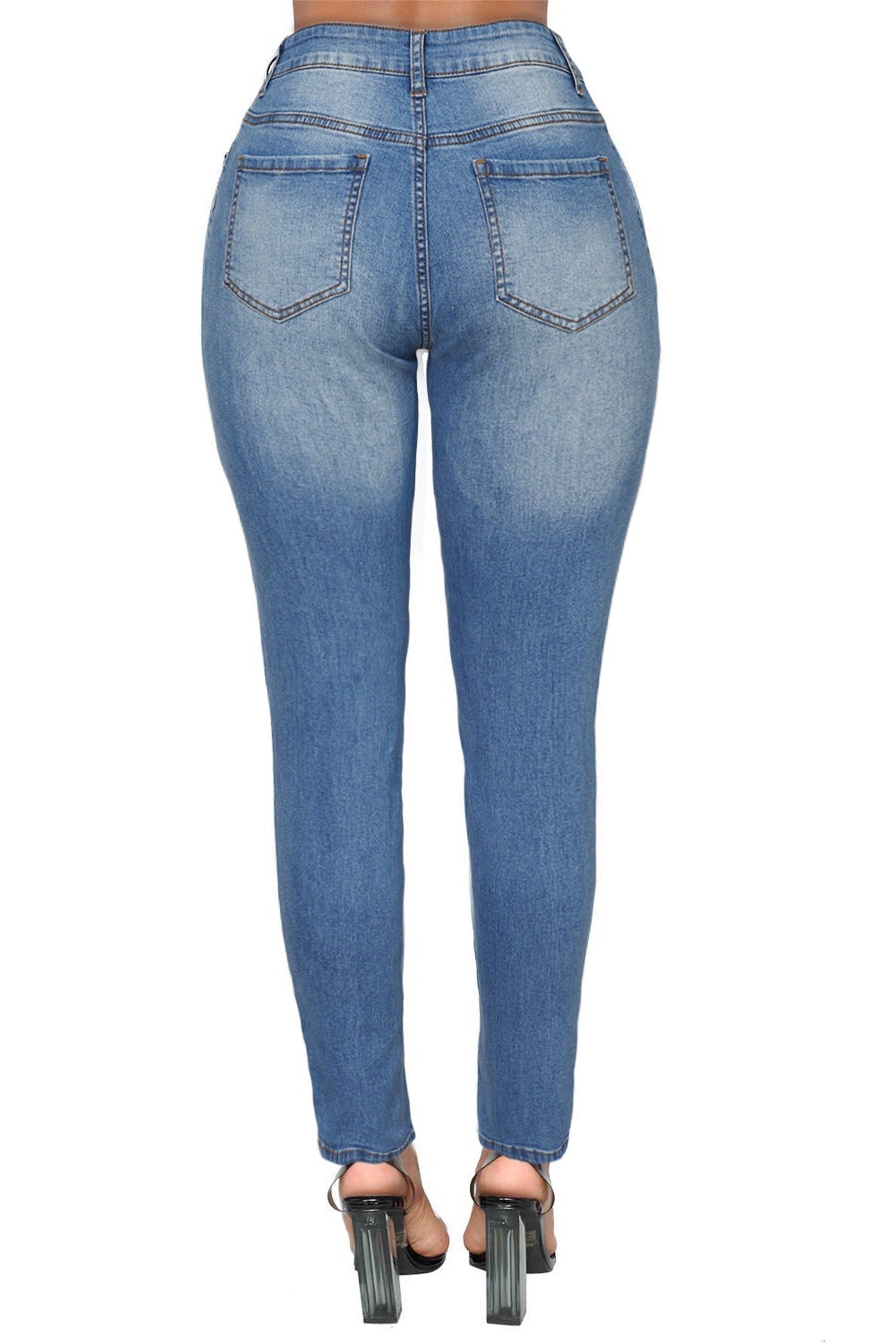 Dark Denim Distressed Skinny Jeans