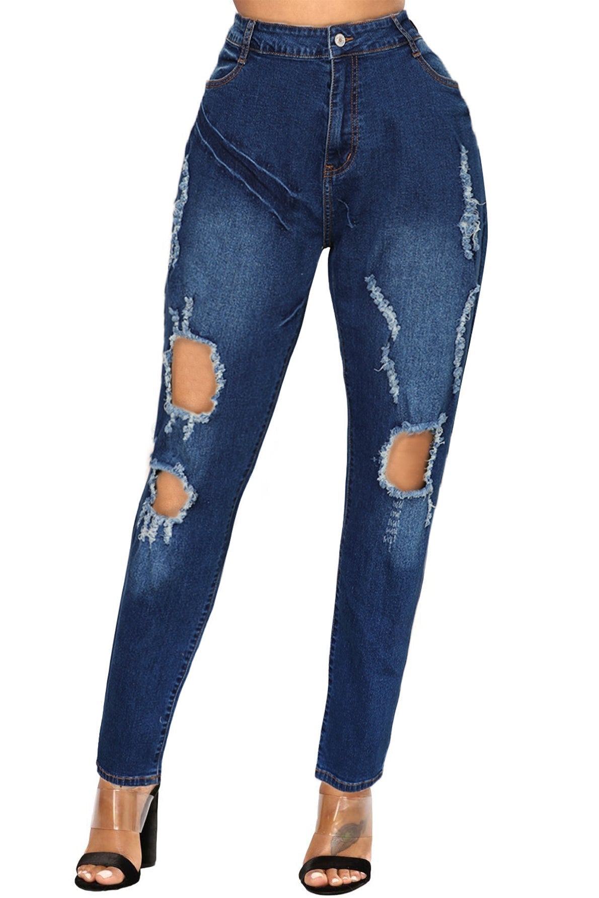 Dark Denim Distressed Skinny Jeans