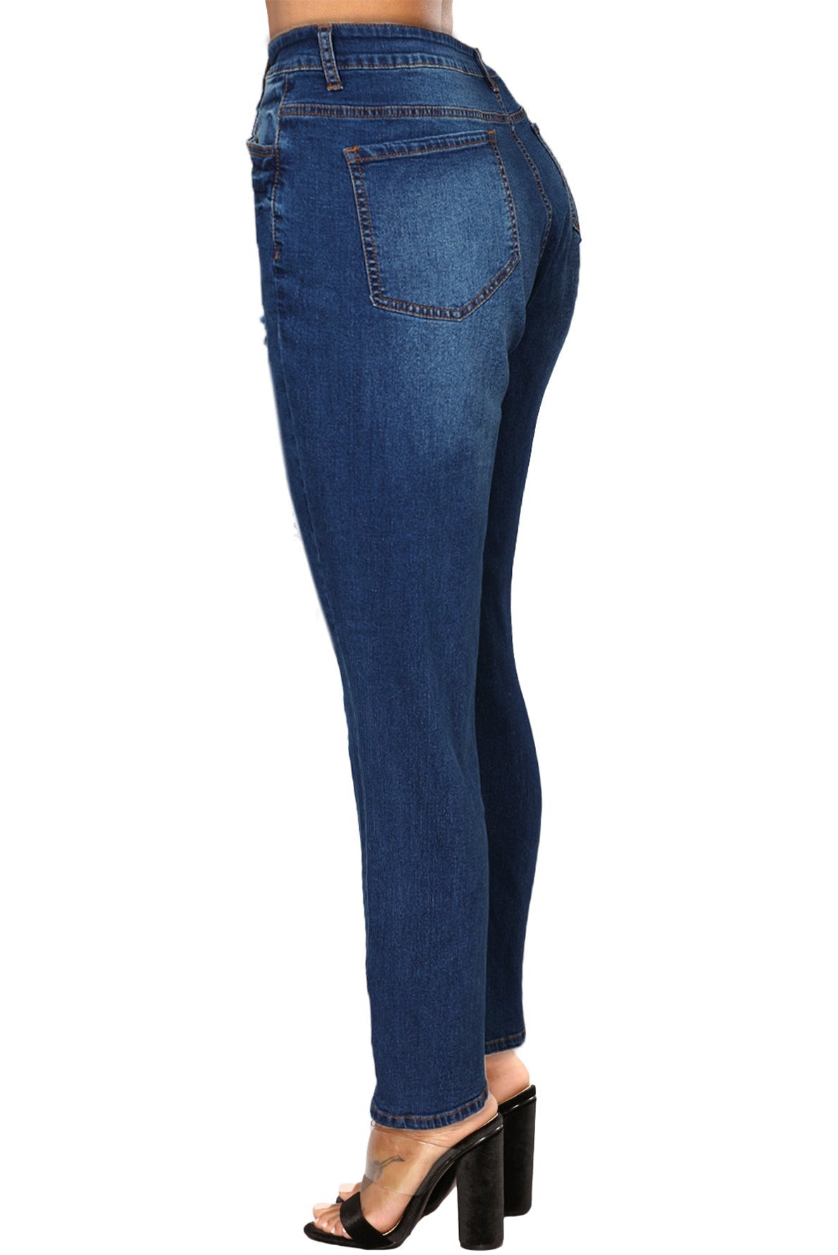 Dark Denim Distressed Skinny Jeans