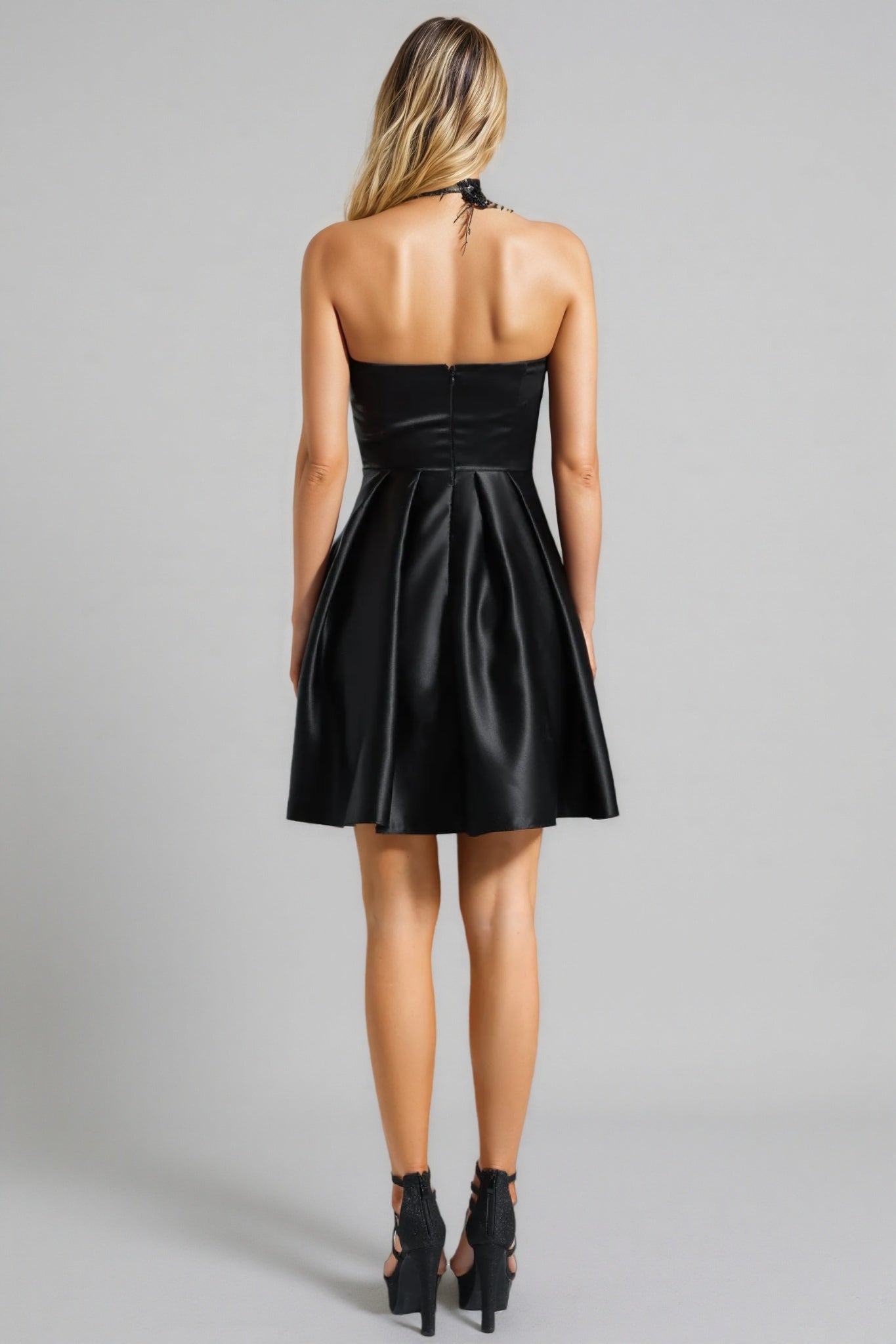 Nirina Deborah Satin Strappy Mini Dress - View 5