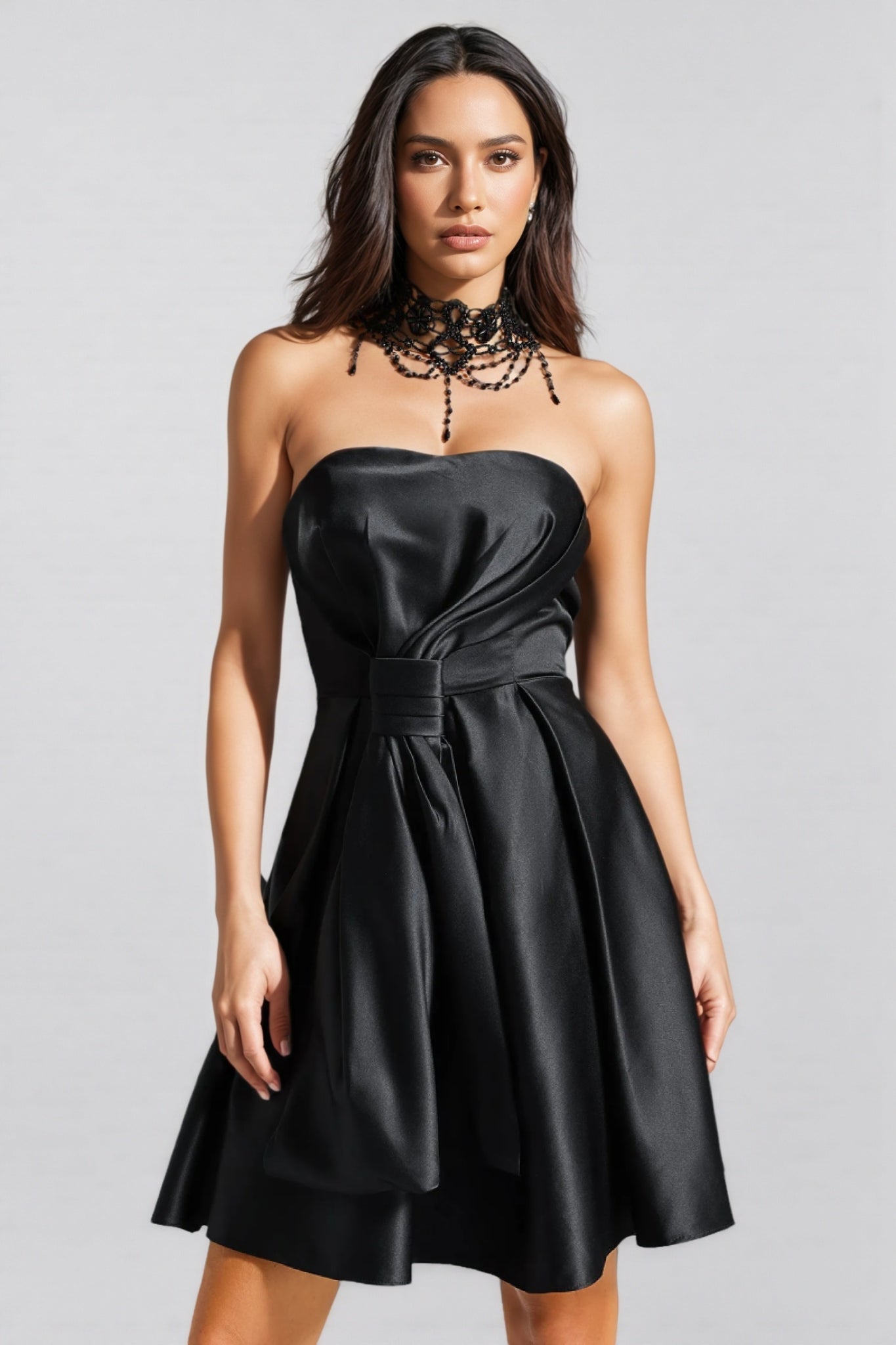 Nirina Deborah Satin Strappy Mini Dress - View 2