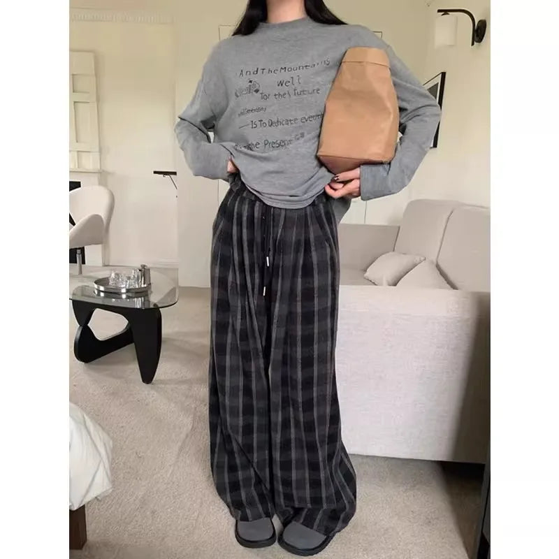 Woolen Plaid Vintage Pants
