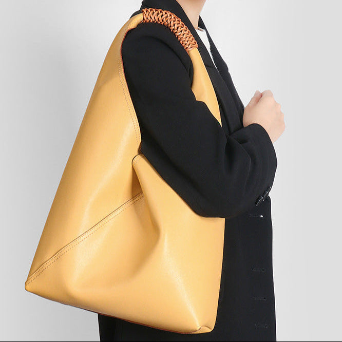 Braided Top Handle Slouchy Hobo Bag