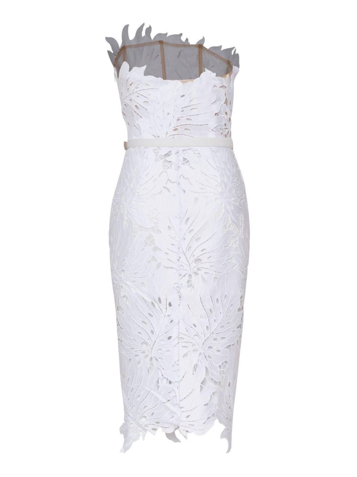White Lace Midi Dress - View 8