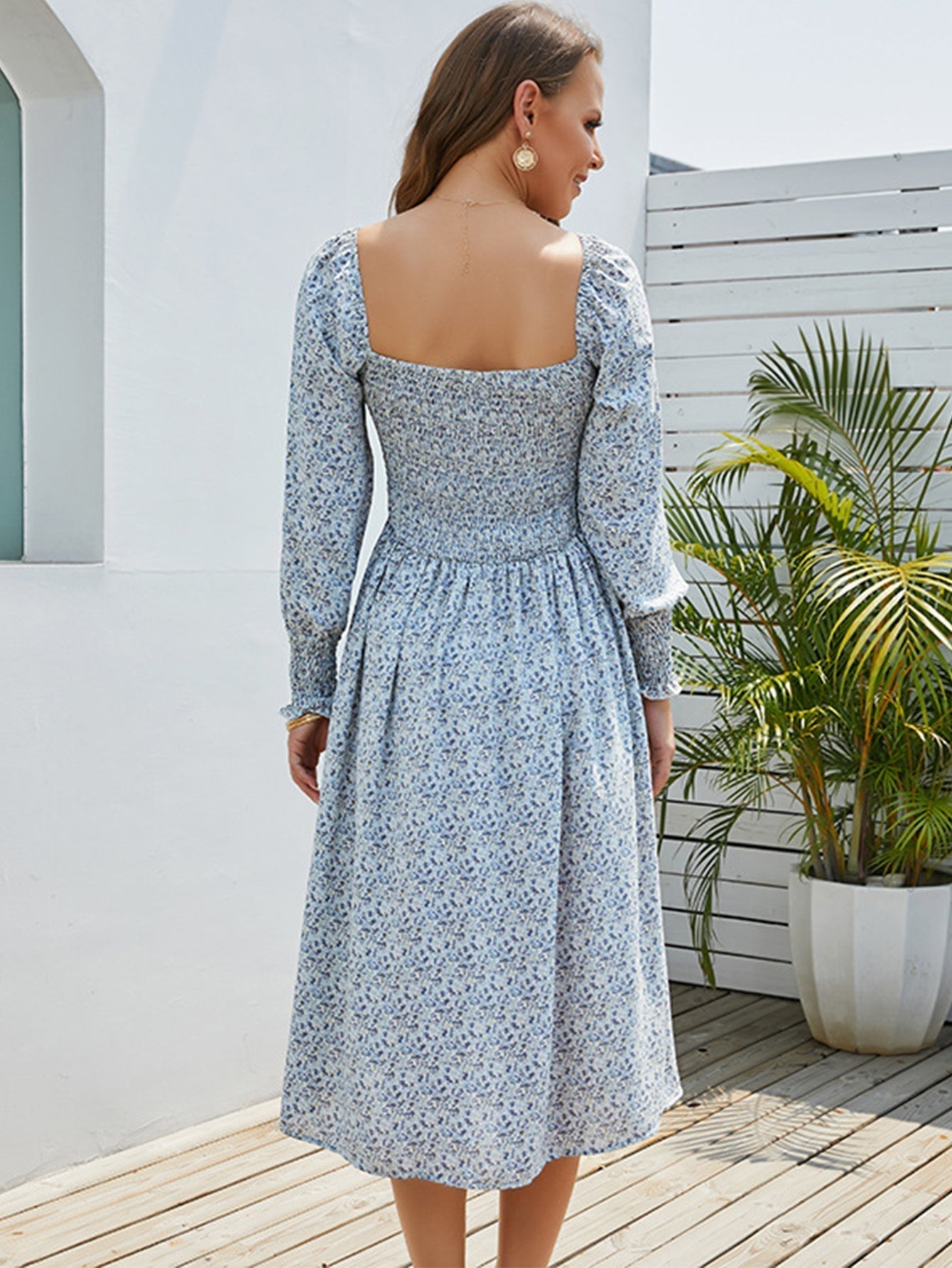 Disty Floral Smocked Dress