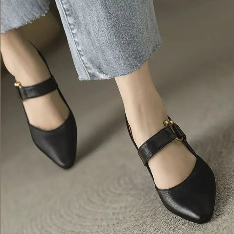 Square Toe Slingback Block Heel Pumps