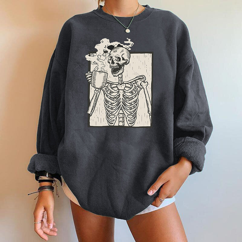 Gothic Skeleton Print Fashion Hoody Pullover