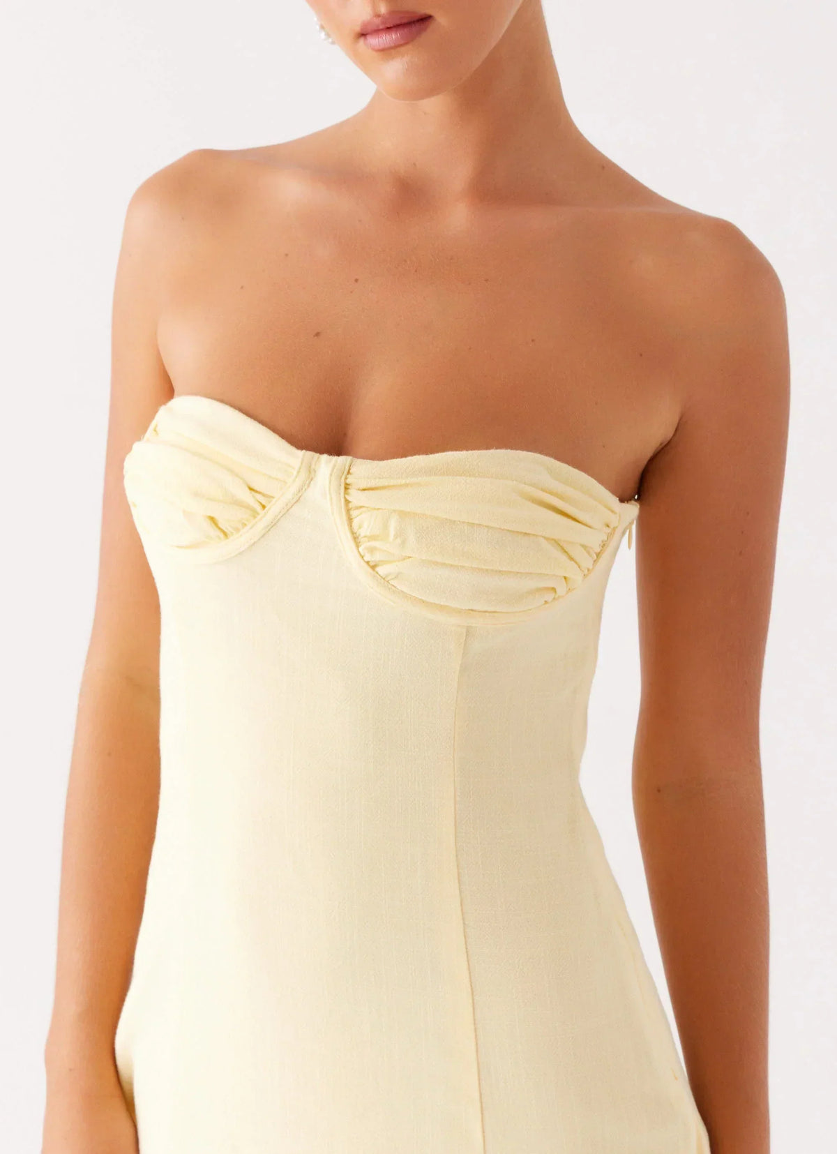 Strapless Ruched Underwire Bust A-Line Mini Dress 6