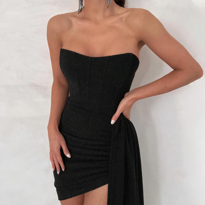 Eliana Exclusive Cocktail Dress with Glitter Elevated Occasion Wear