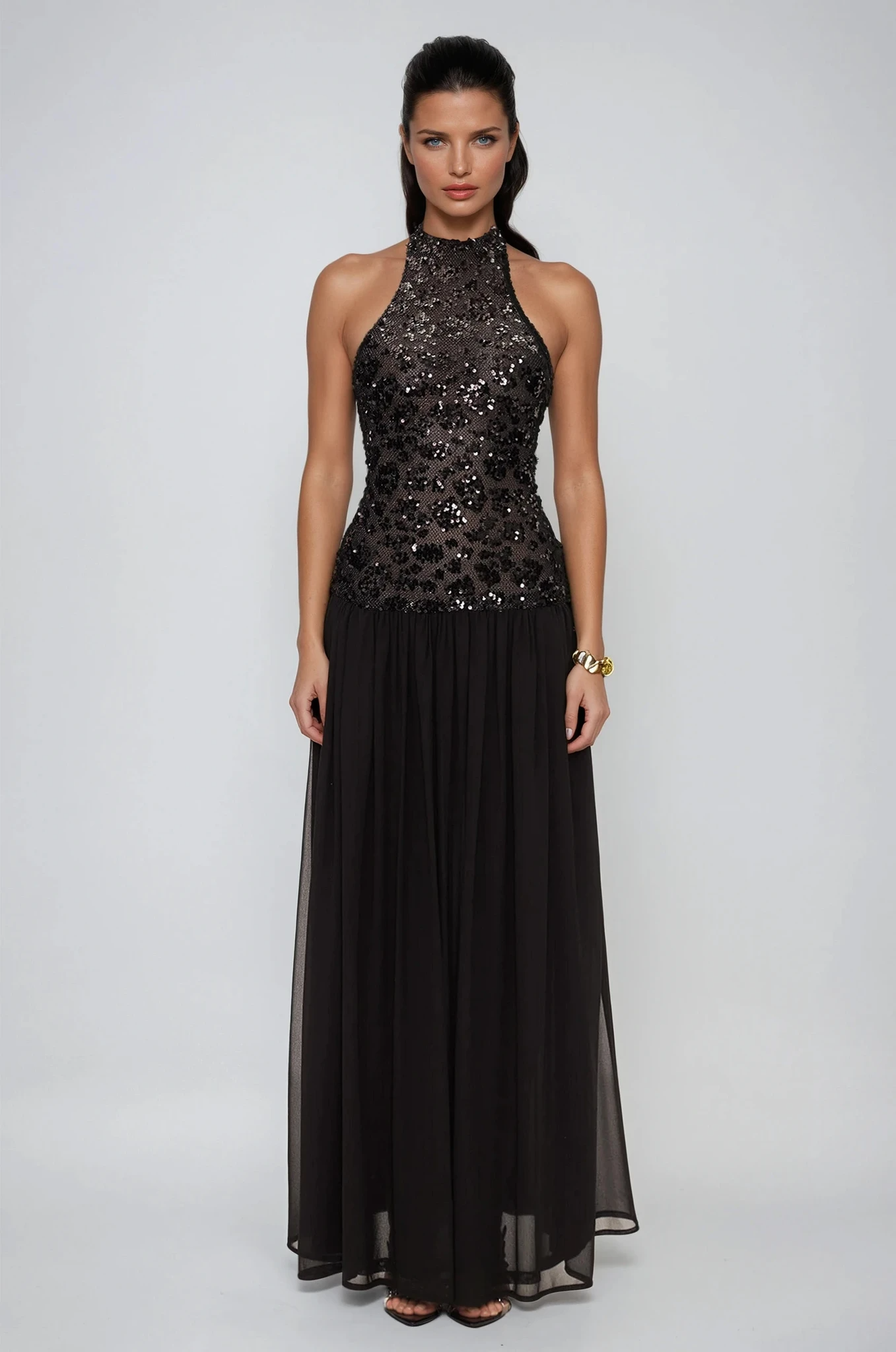 Eivind Tank Top Sequin Mesh Maxi Dress 2
