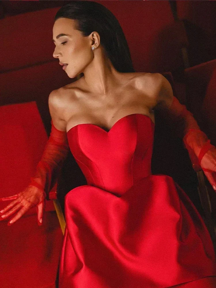 High-Waist Backless Off-the-Shoulder Mini Dress