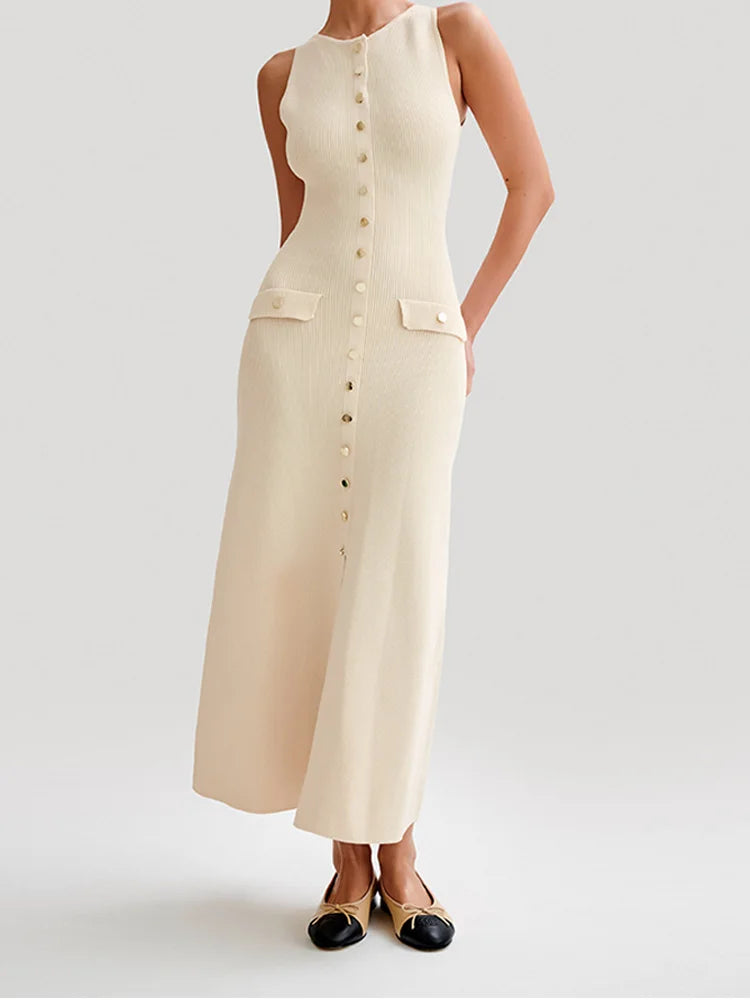 Danila Elegant Sleeveless Knit Dress for Women Sophisticated Look