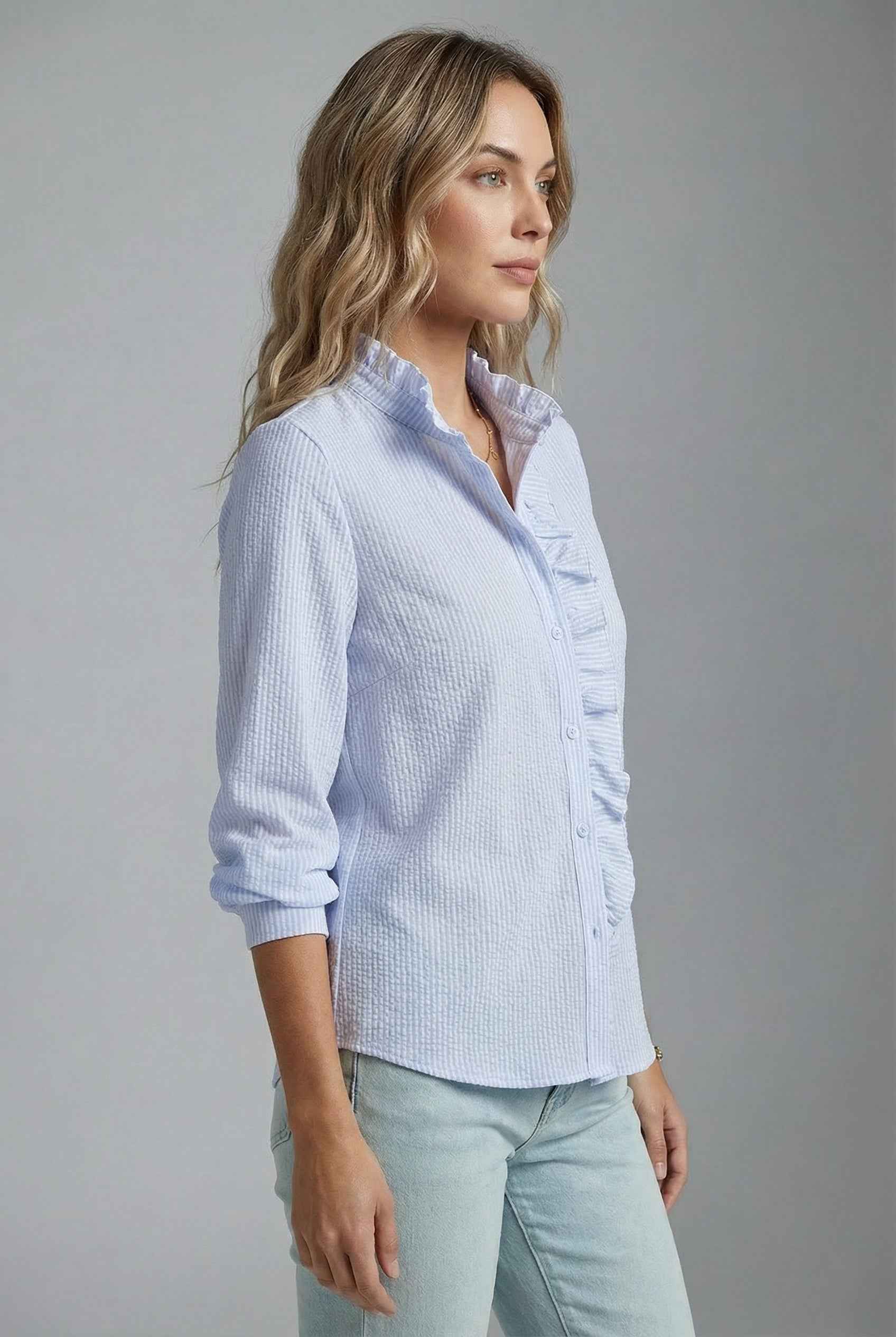 Elegant Lightweight Ruffle Blouse for Women | Breathable Fabric & Styl