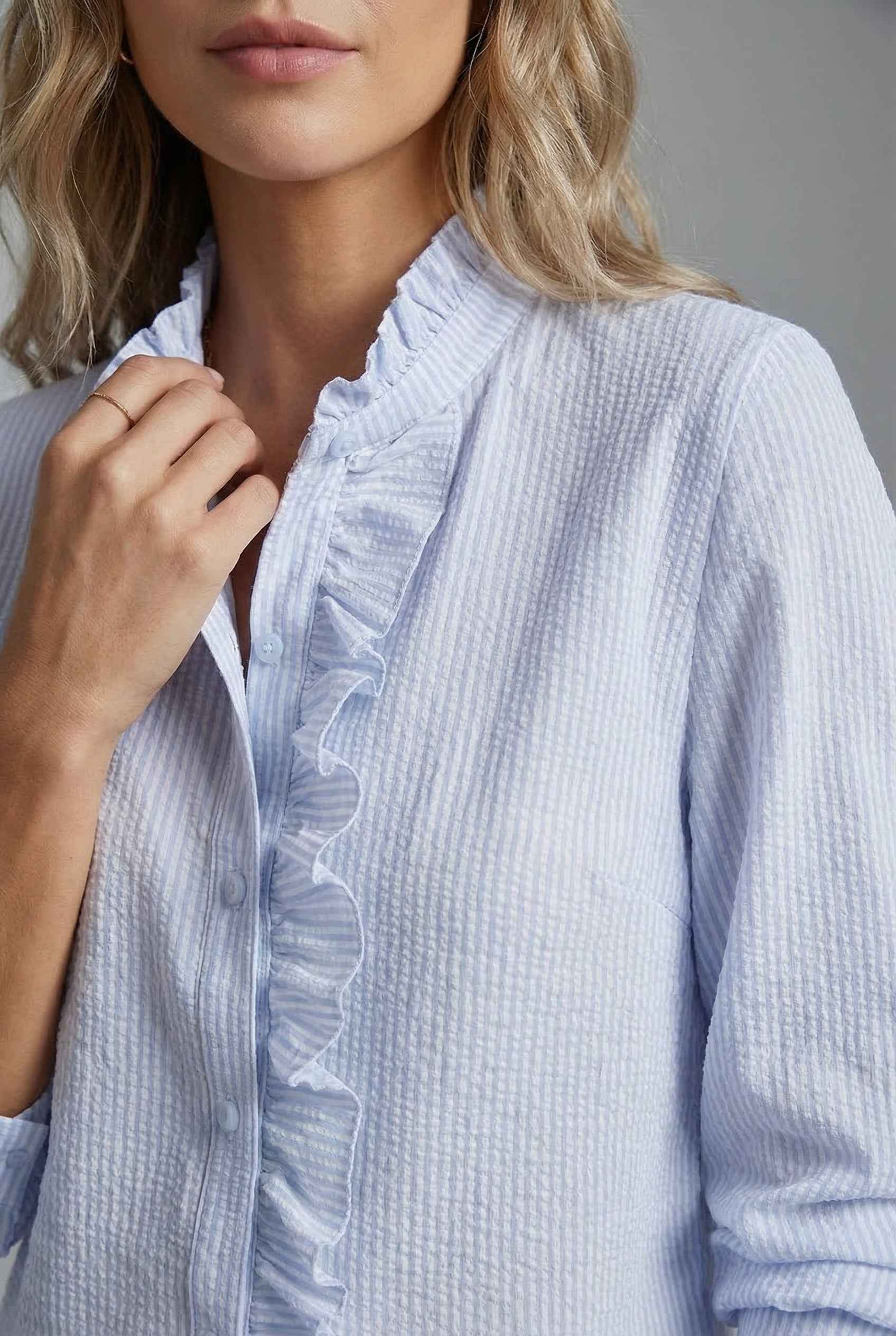Elegant Lightweight Ruffle Blouse for Women | Breathable Fabric & Styl