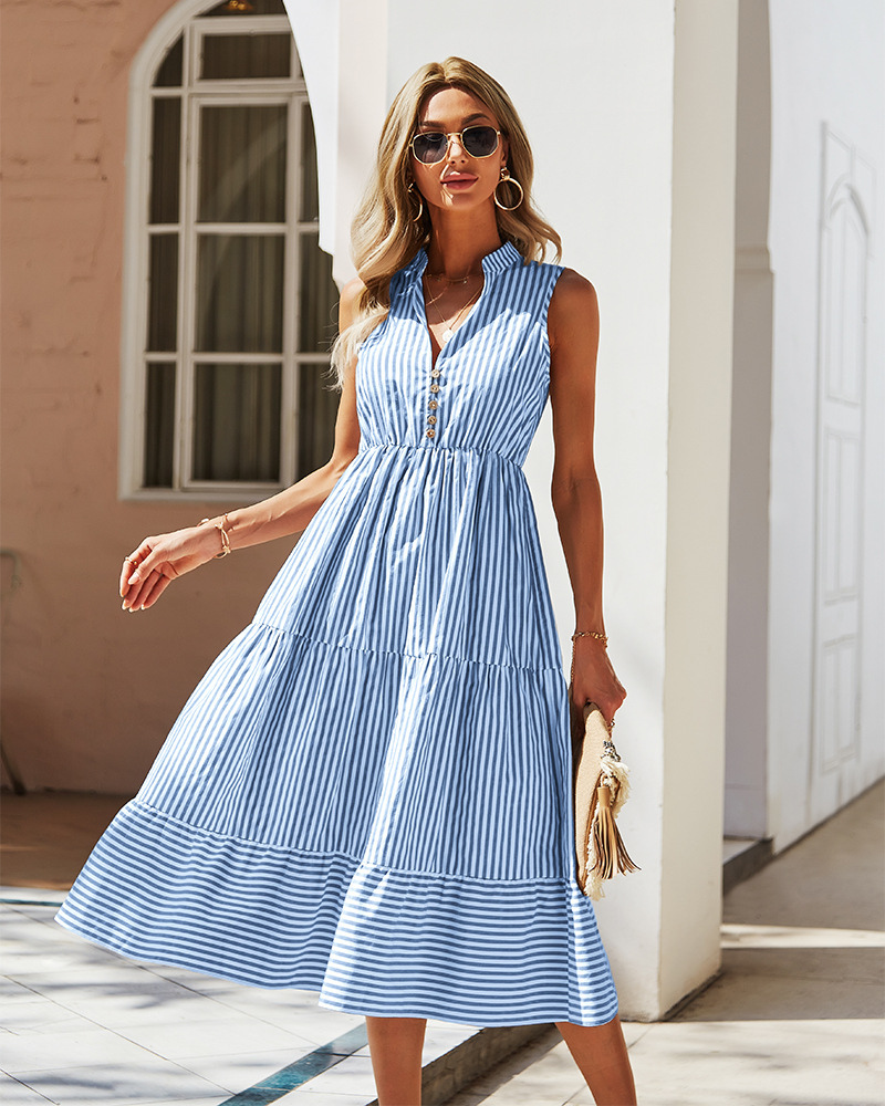 Boutique Irene Striped Midi Dress for Women Premium Wardrobe Essential
