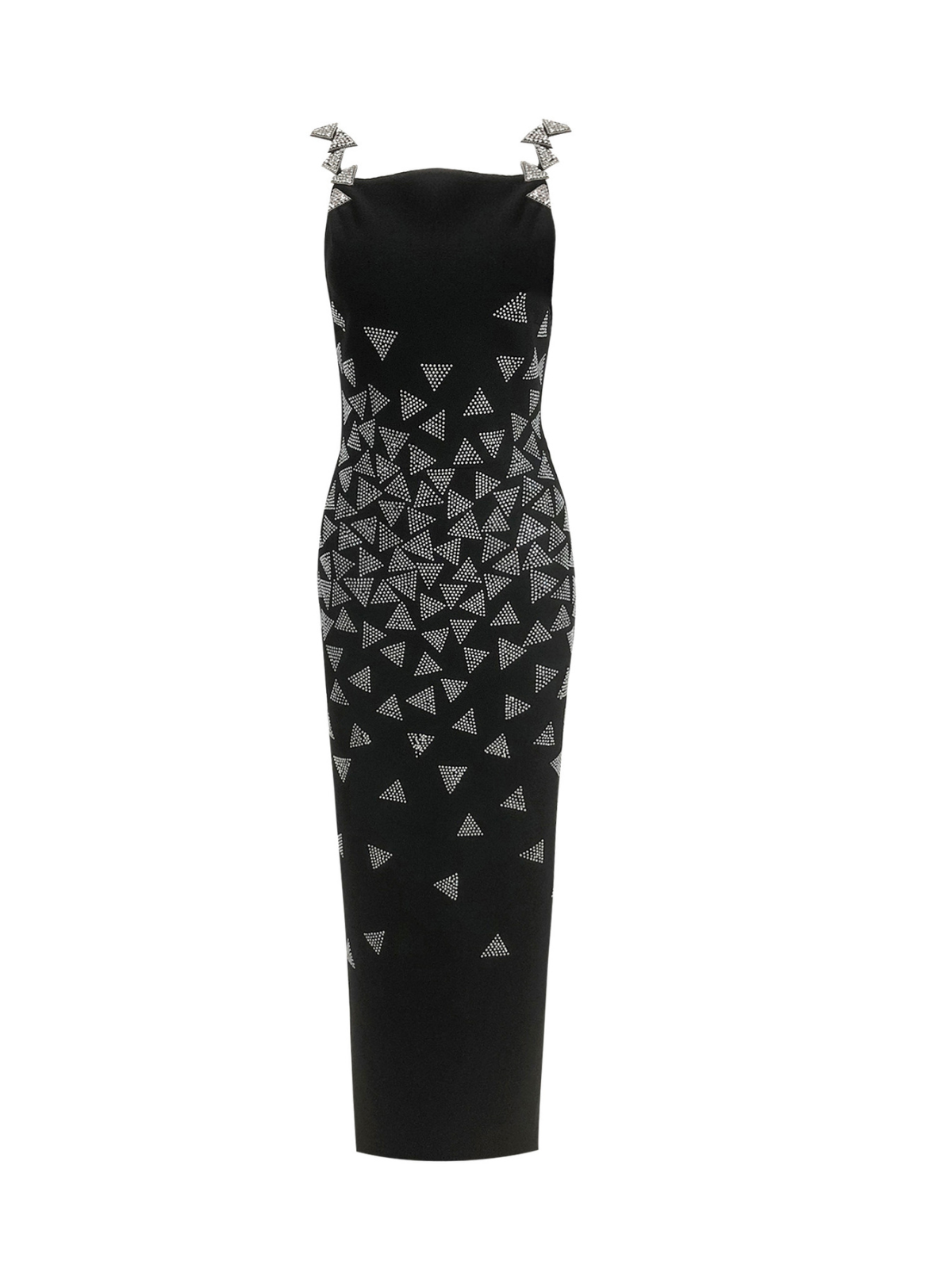 Spaghetti Rhinestone Bandage Maxi Dress - View 7