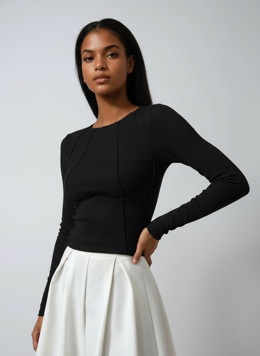 Stylish Fitted Long Sleeve Women's Top | Soft Fabric & Perfect Fit