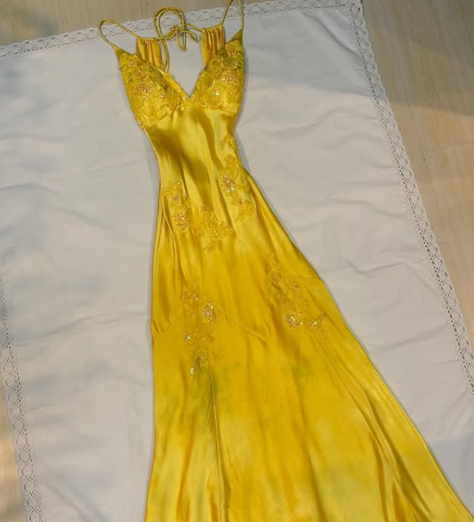 Charming Hot Pink Satin Beaded Prom Dress Evening Gown cc1418