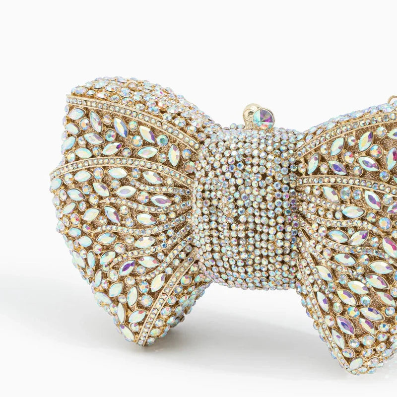 Crystal Embellished Bow Evening Clutch