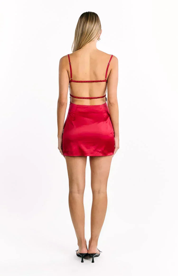 Trouble Wine Mini Dress