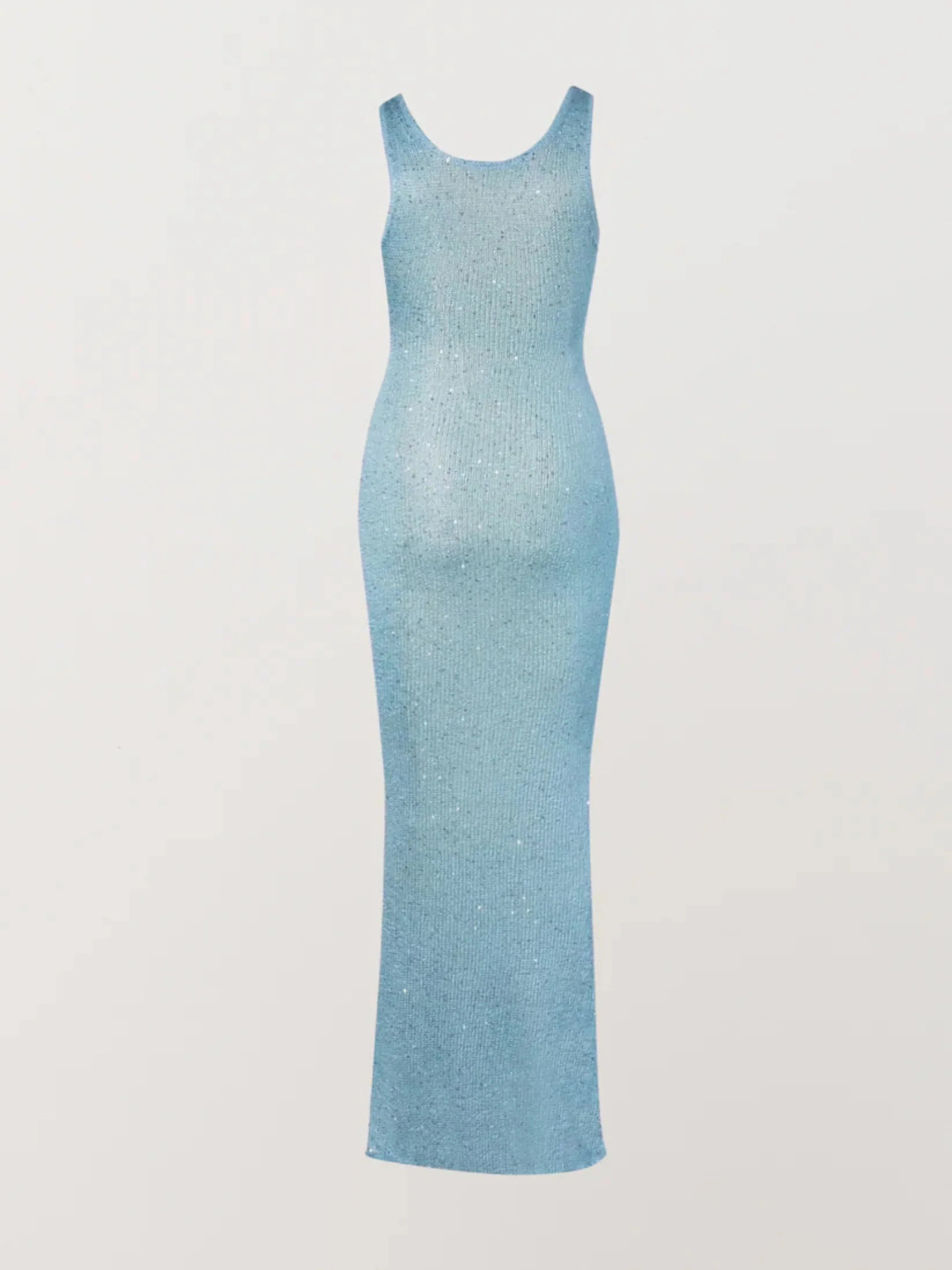 Sequin V-Neck Sleeveless Bodycon Midi Dress