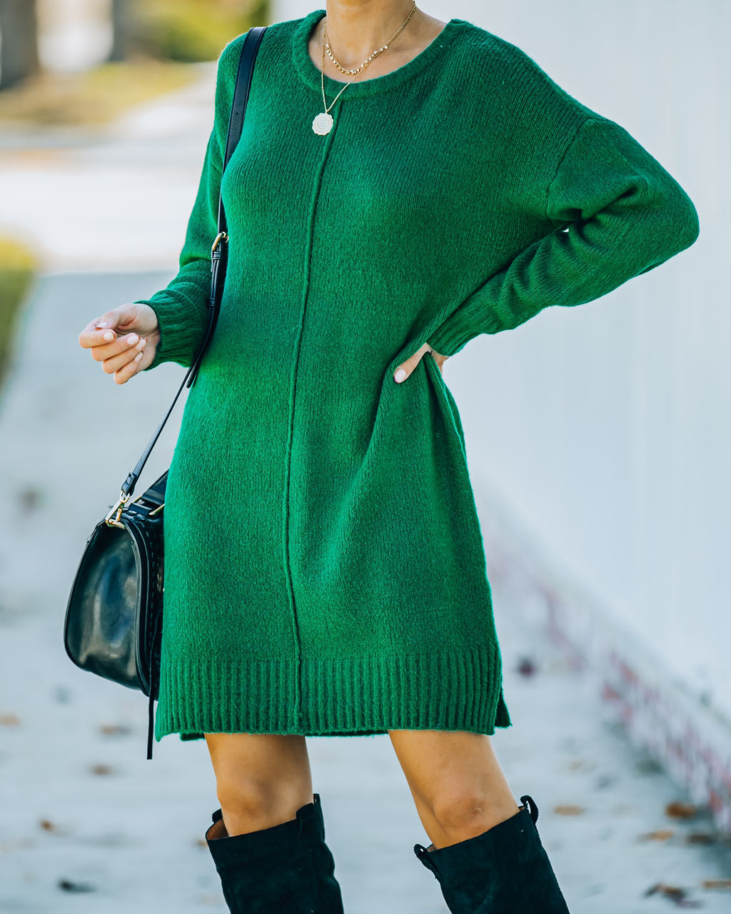 Smoky Mountain Sweater Dress Green