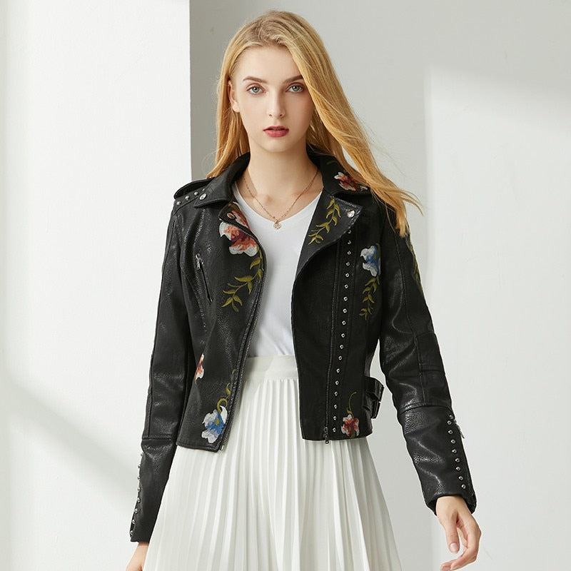 Out Of Focus Faux Leather Jacket