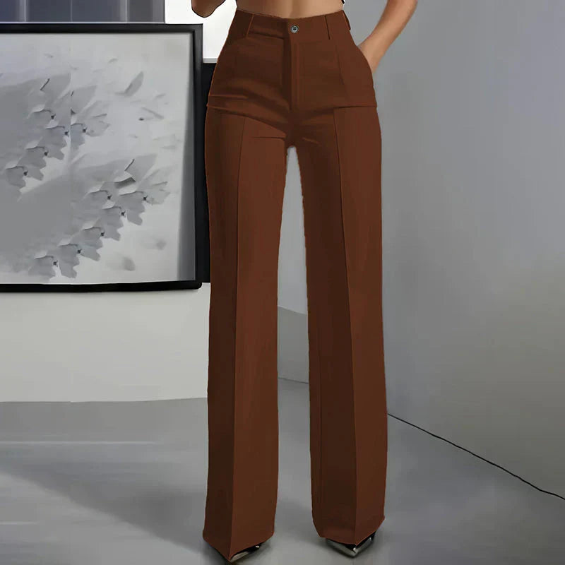 High Waist Wide Leg Tailored Trousers