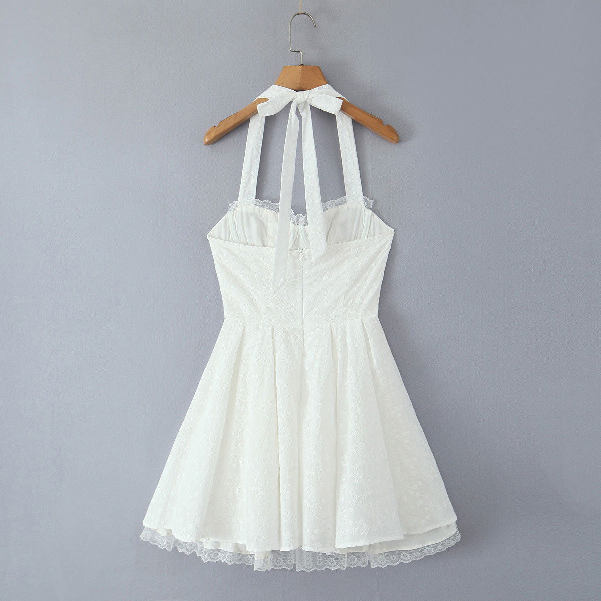 Lace Corset Sweetheart Neck A-Line Midi Dress