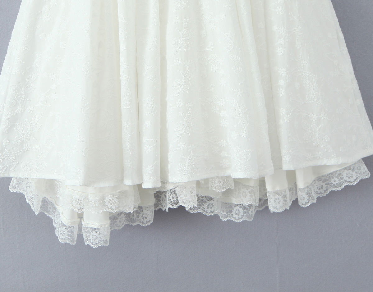 Lace Corset Sweetheart Neck A-Line Midi Dress