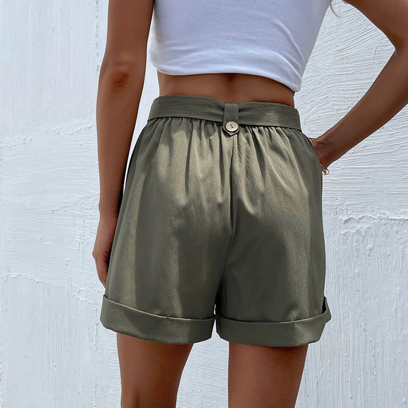 Fashion Green With Belt Short