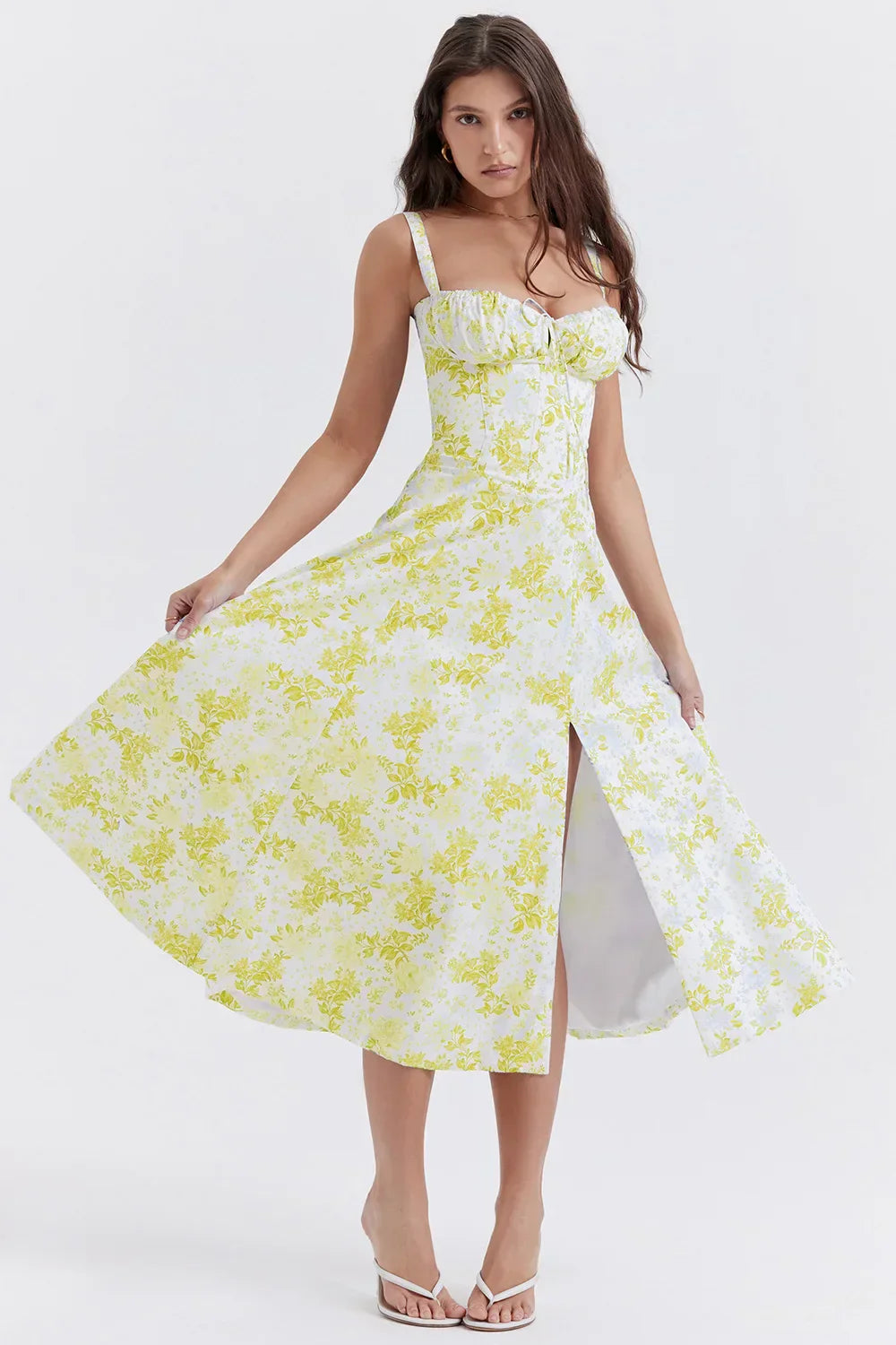 Boutique Temperament Sleeveless Maxi Casual Summer Floral Dress