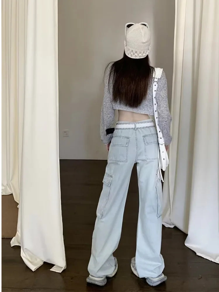 Vintage Washed Wide-Leg Denim Jeans
