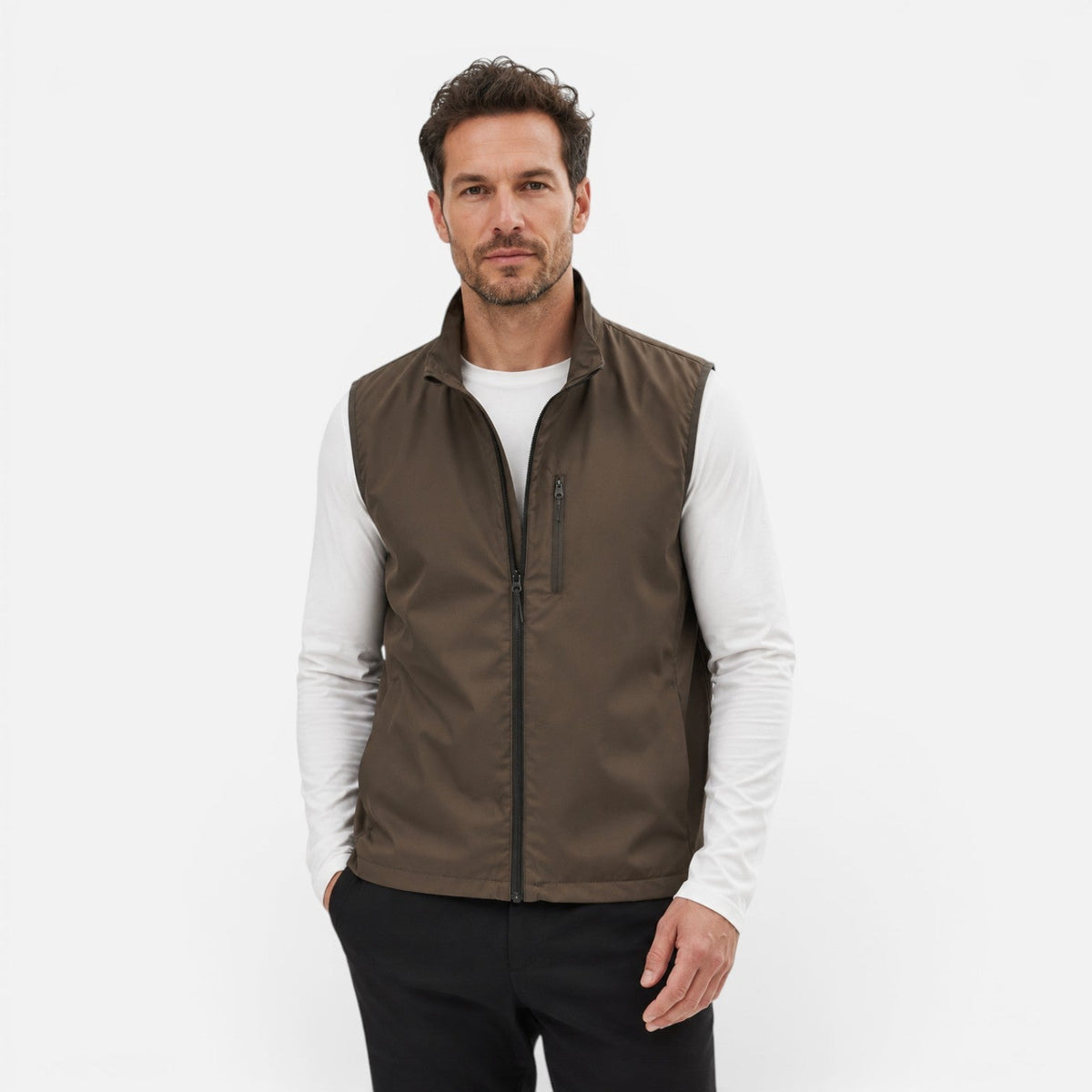 Men's Lightweight Softshell Gilet Full Zip Outdoor Vest