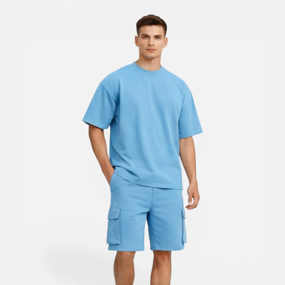 Men's T-Shirt and Cargo Shorts Set Casual Summer Outfit