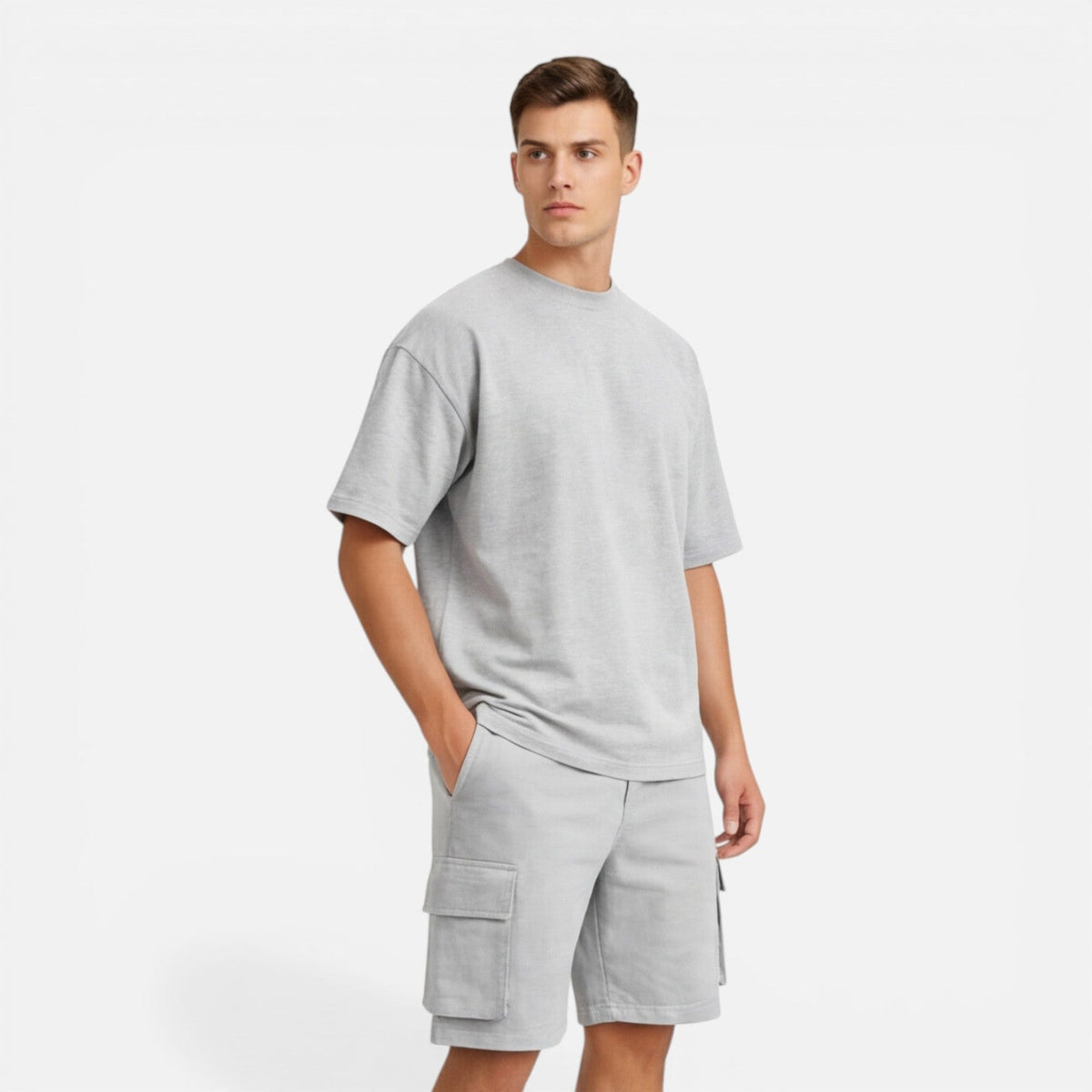 Men's T-Shirt and Cargo Shorts Set Casual Summer Outfit