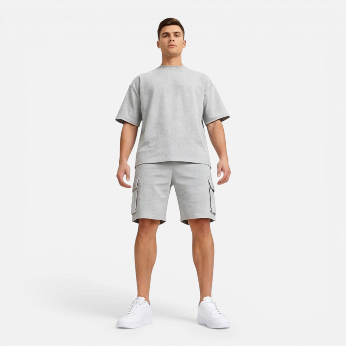 Men's T-Shirt and Cargo Shorts Set Casual Summer Outfit