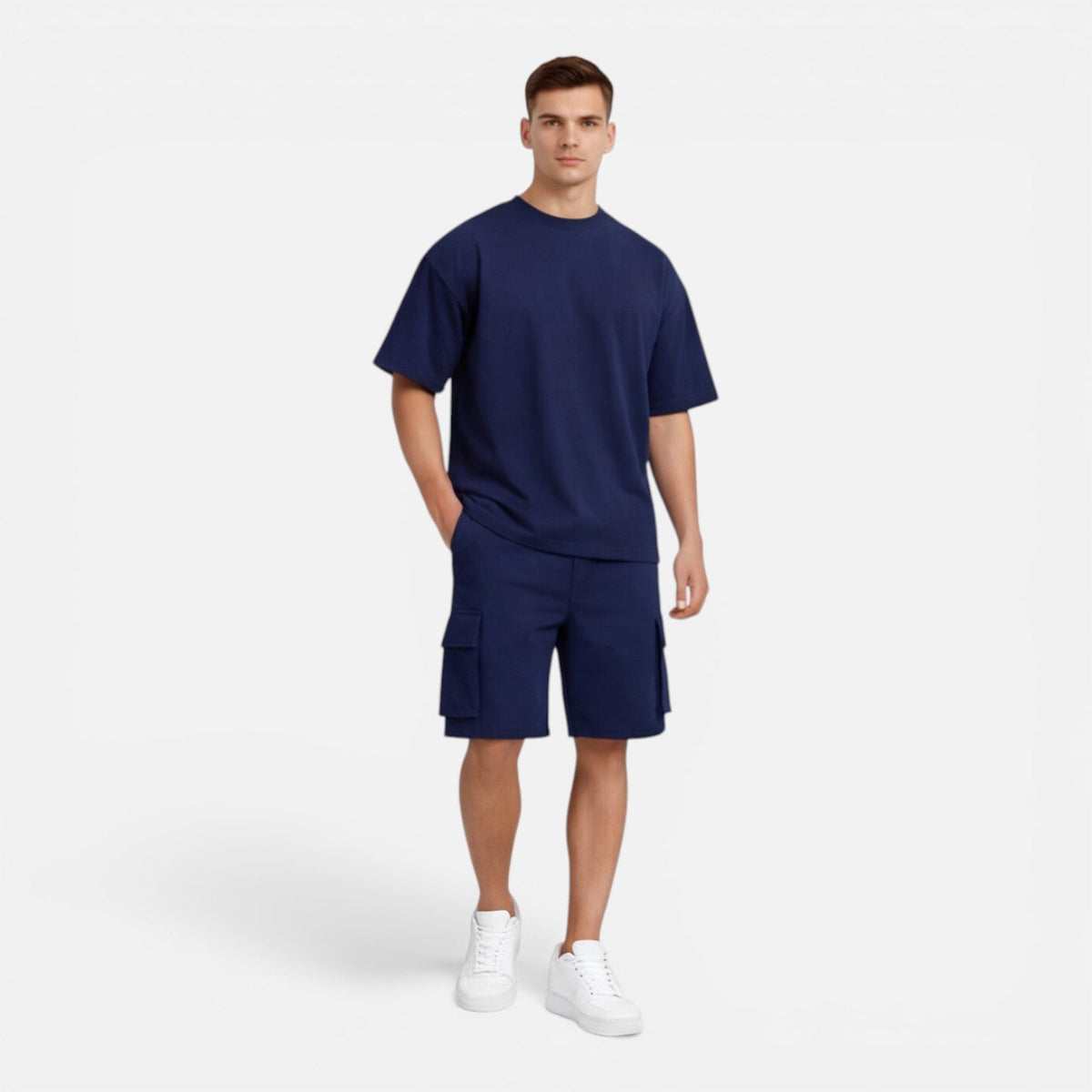 Men's T-Shirt and Cargo Shorts Set Casual Summer Outfit