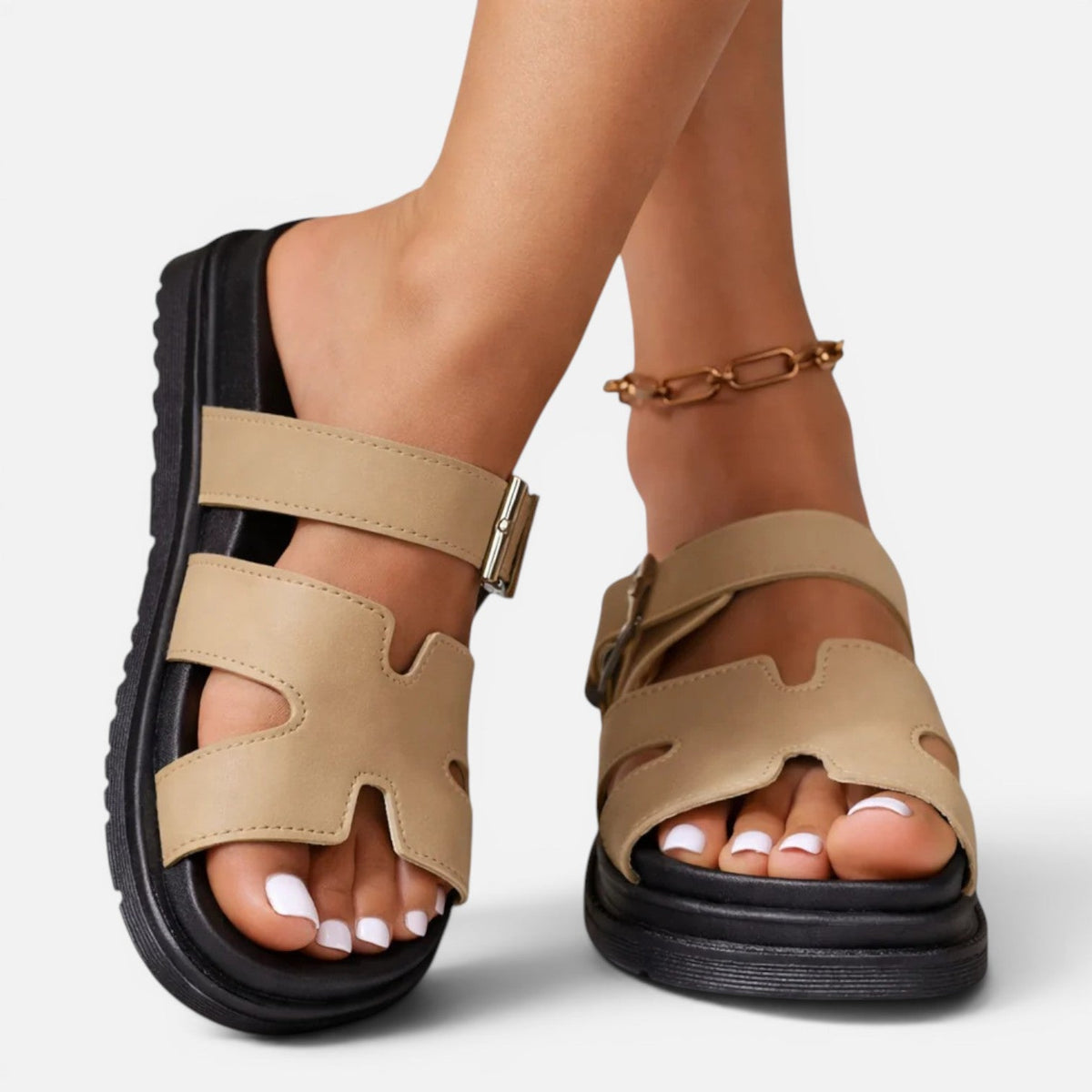 Women's Platform Sandals Adjustable Buckle Comfort Sandals