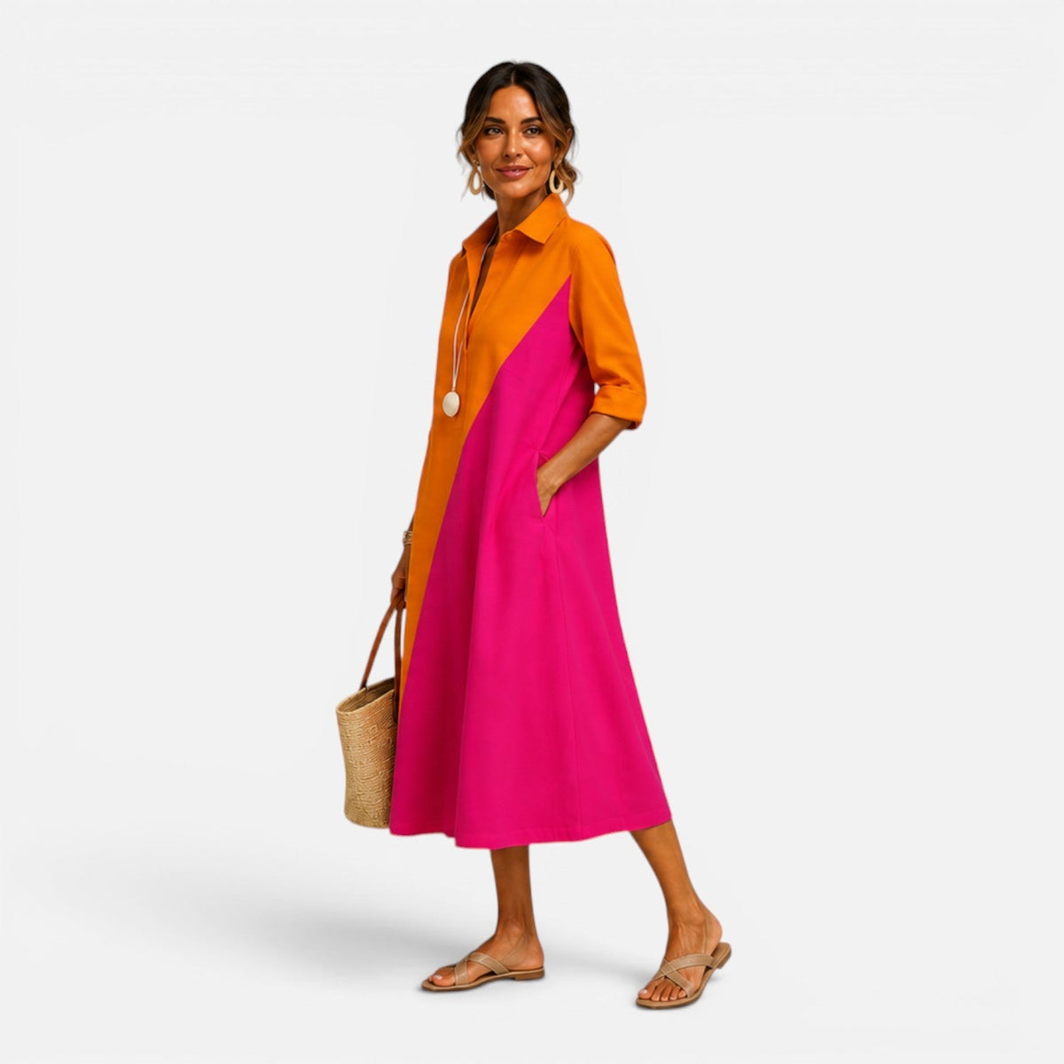 Women's Block Midi Dress